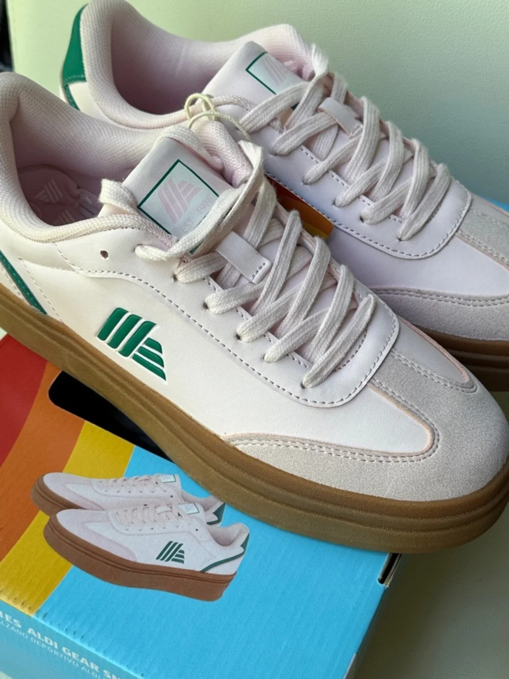 NWT ALDI Gear 50th Anniversary Women's Pink Sneakers with Gum Sole
